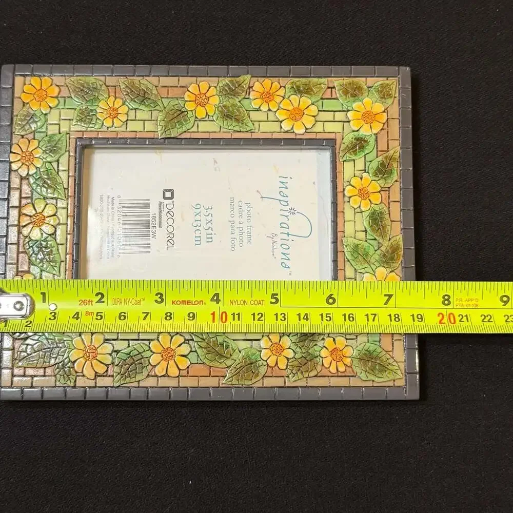 Set of 2 Decorel Inspirations Sunflower Mosaic Photo Frames 3.5x5